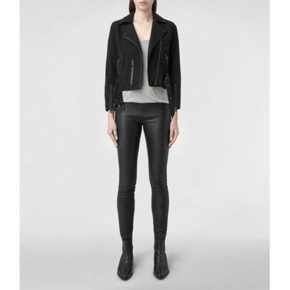 All Saints Pants - All Saints Penn Black Leather Leggings